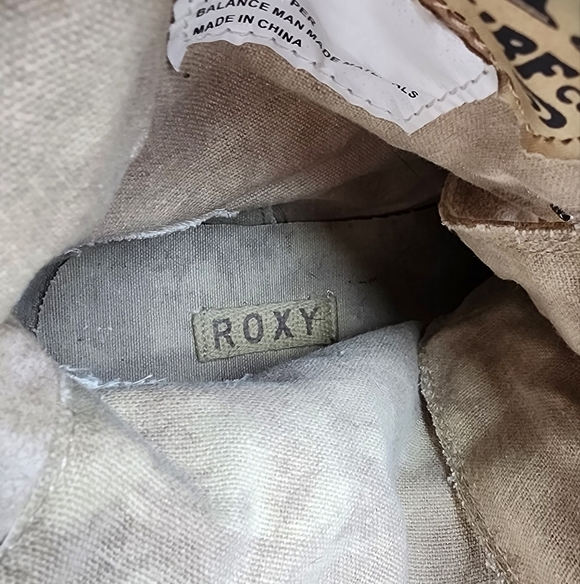 Roxy Combat Boots Concord Women's Tan Canvas Zipper Back Lace Up Size 8 90s Y2k - Picture 8 of 8